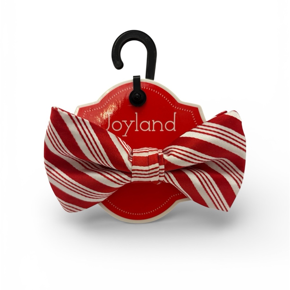 Joyland Red and White Striped Peppermint Men's Bow Tie